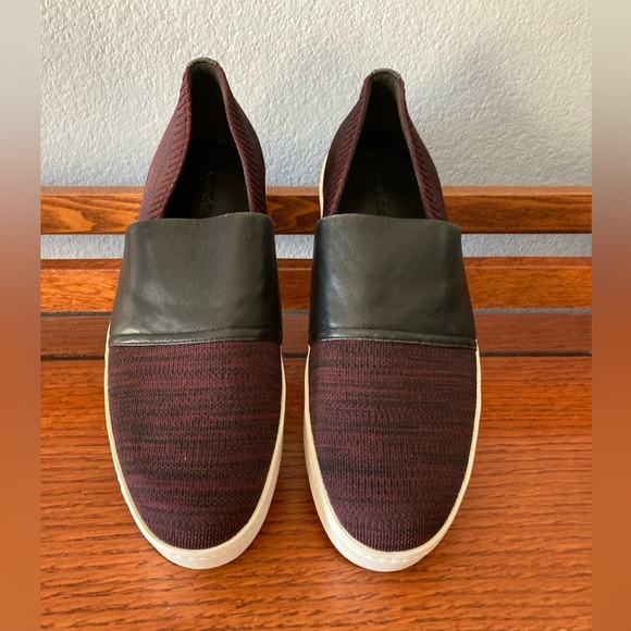 Vince Shoes - Vince Ward platform sneakers Women’s Size 11 M black and burgandy